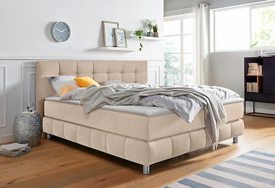andas Boxspringbett "Salo XXL", in Samtoptik oder Struktur, 6 Breiten in Üb günstig online kaufen