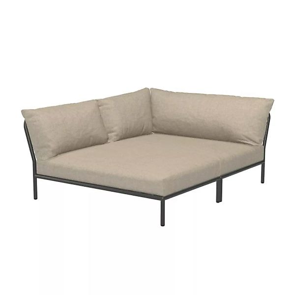 LEVEL2 Outdoor Eck-Sofa Lounge-Modul 5 Papyrus Dunkelgrau Links günstig online kaufen