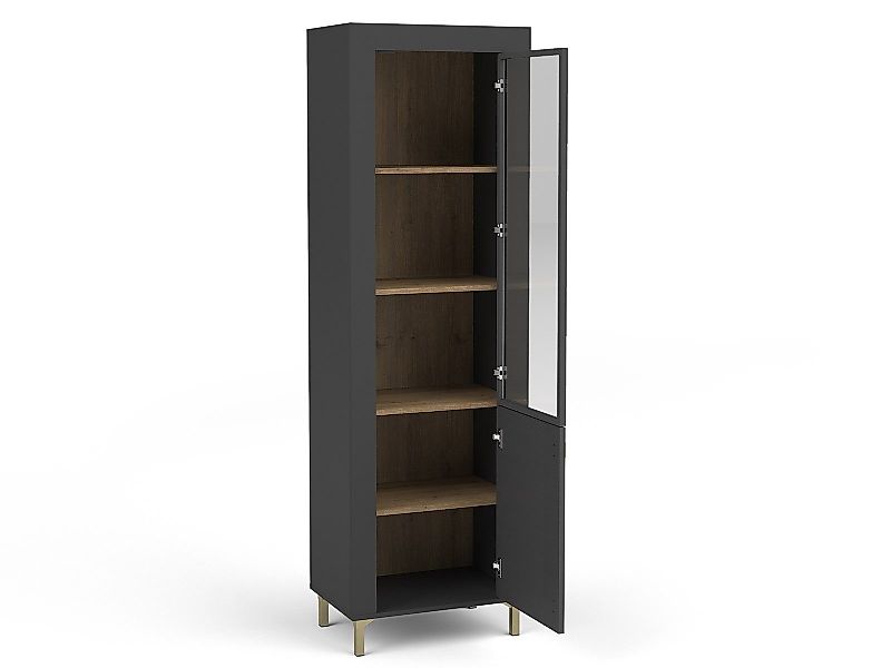 Compleo Vitrine Vitrinenschrank mit Glastüren, gerillte günstig online kaufen