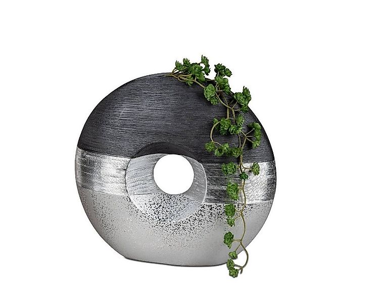 formano Tischvase Dekovase Luxor rund in grau - silber Ø 26 cm günstig online kaufen