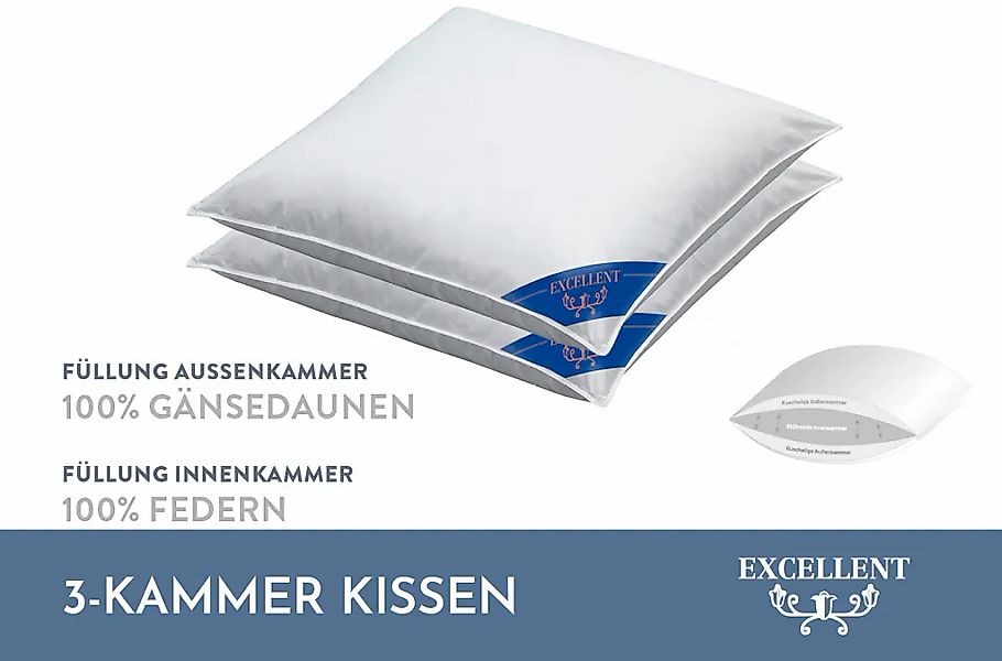 Excellent 3-Kammer-Kopfkissen »Venedig Kissen erhältlich im Einzel- oder Do günstig online kaufen