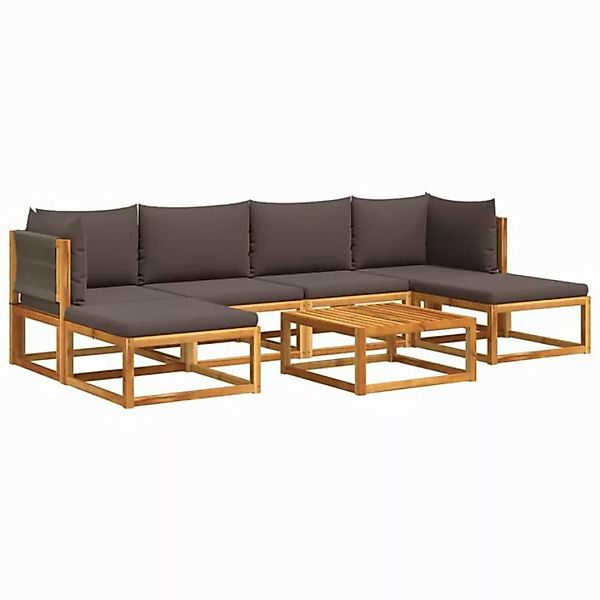 vidaXL Loungesofa 7-tlg. Garten-Sofagarnitur mit Kissen Massivholz, 1 Teile günstig online kaufen