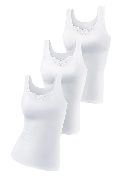 petite fleur Unterhemd, (3er-Pack), aus reiner Baumwolle, Tanktop, Unterzie günstig online kaufen