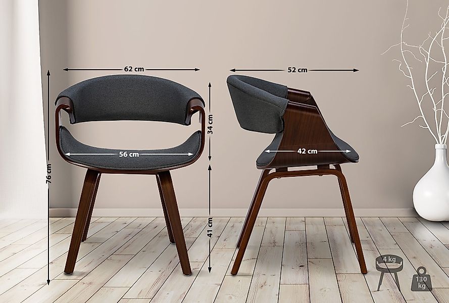 CLP Esszimmerstuhl Foley, Stoff oder Kunstlederbezug günstig online kaufen