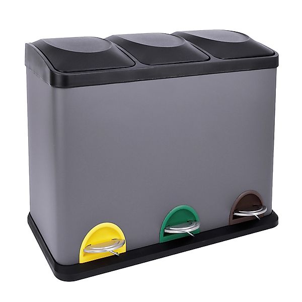 Svita TC3X15 Mülleimer Papierkorb Pulverbeschichteter Stahl Treteimer Abfal günstig online kaufen