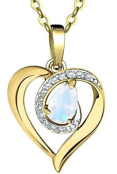 Limana Herzkette echter Mondstein 925 Silber Frauenkette Goldkette vergolde günstig online kaufen