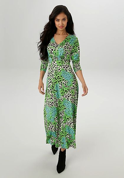 Aniston SELECTED Midikleid mit Smok-Details und fantasievollem Leo-Print günstig online kaufen