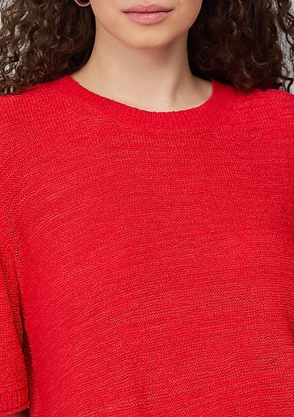 QS Strickpullover Kurzarmpullover aus Bändchengarn günstig online kaufen