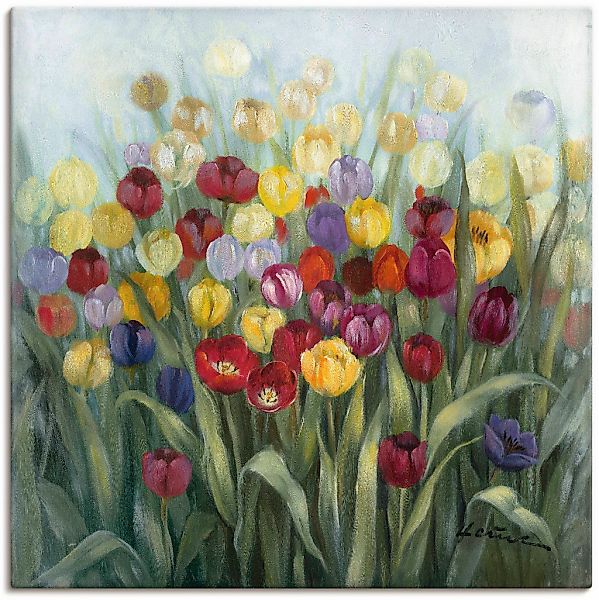 Artland Leinwandbild "Tulpenwiese II" Blumenwiese 1 Stk. tlg. als Alubild, günstig online kaufen