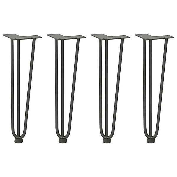 vidaXL Haarnadelbeine für Couchtisch 4 Stk Anthrazit 42 cm Massivstahl 4012 günstig online kaufen