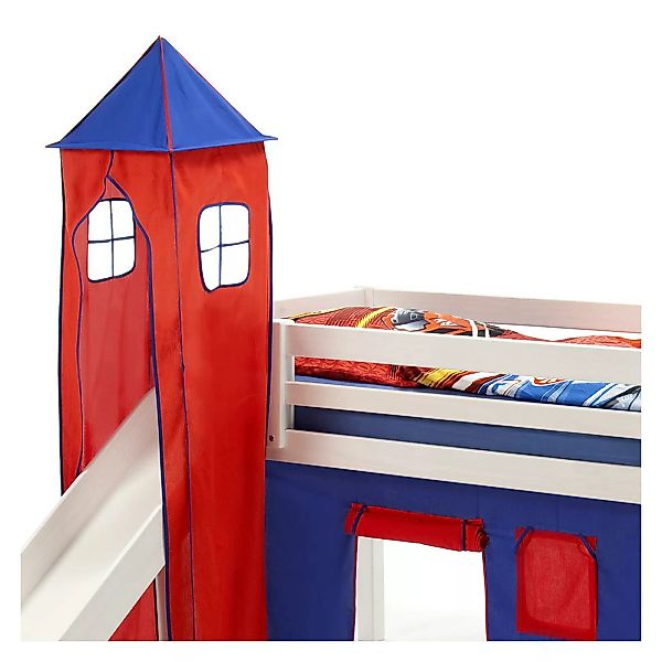Turm MAX zu Bett mit Rutsche, blau/rot günstig online kaufen
