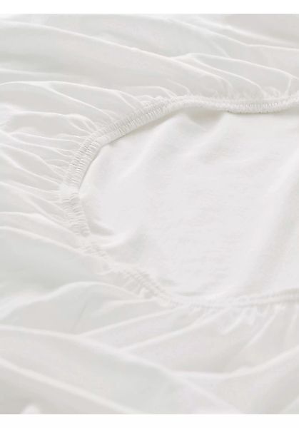 hessnatur Jersey-Spannbetttuch aus Bio-Baumwolle - weiß - Größe 180x200 cm günstig online kaufen