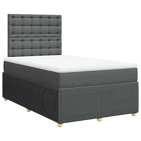 vidaXL Boxspringbett mit Matratze Dunkelgrau 120x190 cm Stoff 3292010 günstig online kaufen