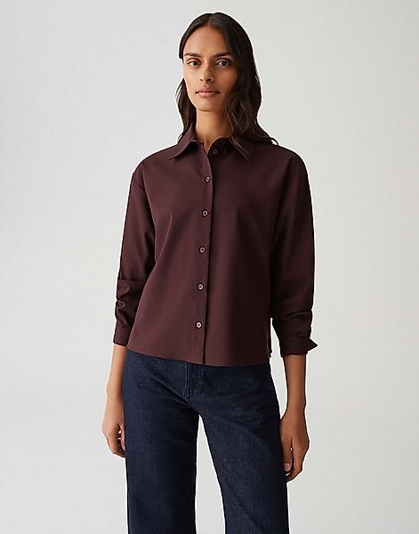 OPUS Hemdbluse FOSTALGIA mit gewebten Streifen überschnittene Schulter mit günstig online kaufen