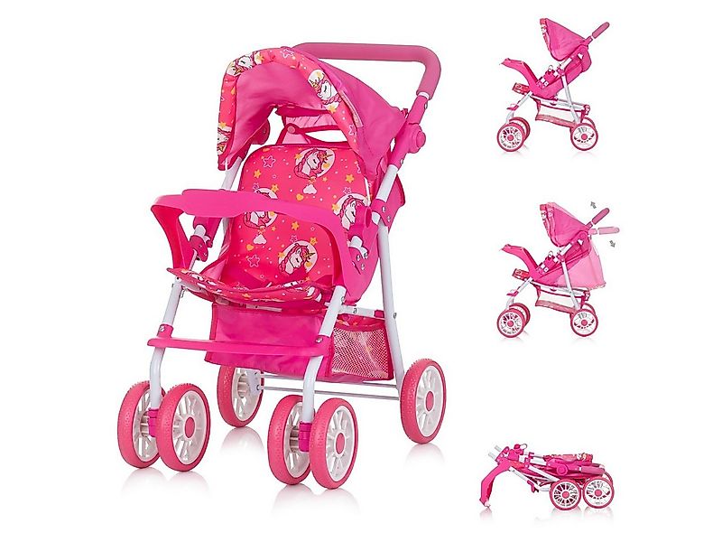 Chipolino Puppenbuggy Puppenwagen Dolly Korb faltbar, Frontbügel Fußstütze günstig online kaufen