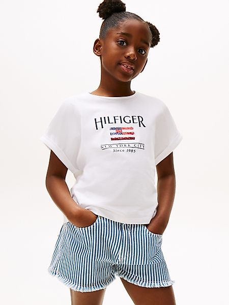 Tommy Hilfiger Kurzarmshirt HILFIGER SEQUINS FLAG günstig online kaufen
