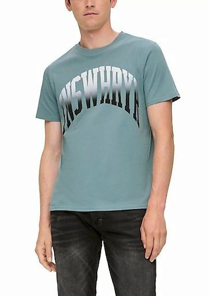 QS T-Shirt mit Rippbündchen am Ausschnitt günstig online kaufen