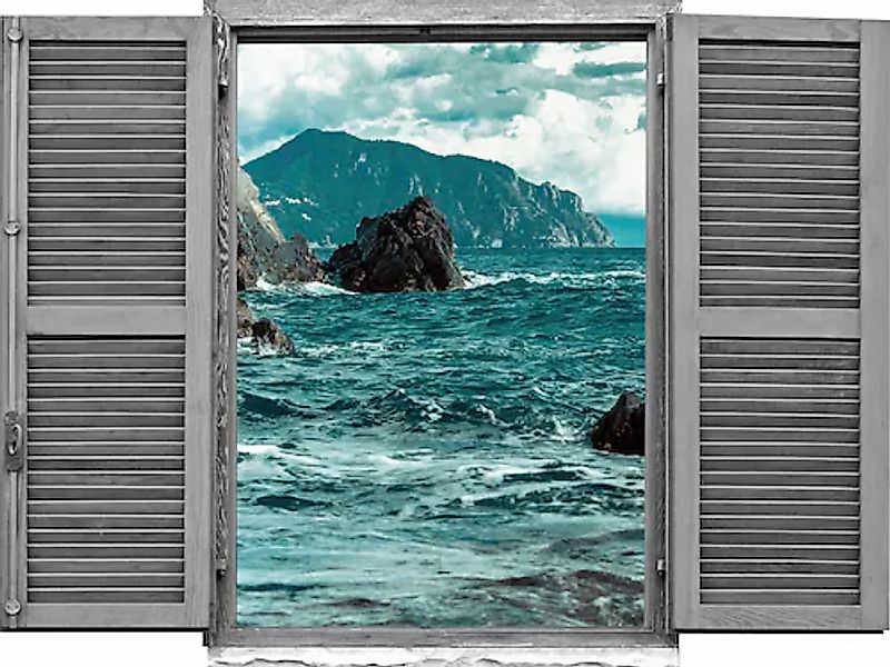 queence Wandtattoo »Klippen im Meer« Wandsticker, Wandbild, selbstklebend, günstig online kaufen