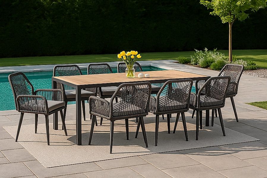 Swing&Harmonie Garten-Essgruppe für 6-8 Personen mit Tisch, Seilgeflecht-St günstig online kaufen