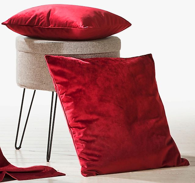Weckbrodt Dekokissen "Valentin" Samt-Optik, Velour, Unifarben, Kissenhülle günstig online kaufen