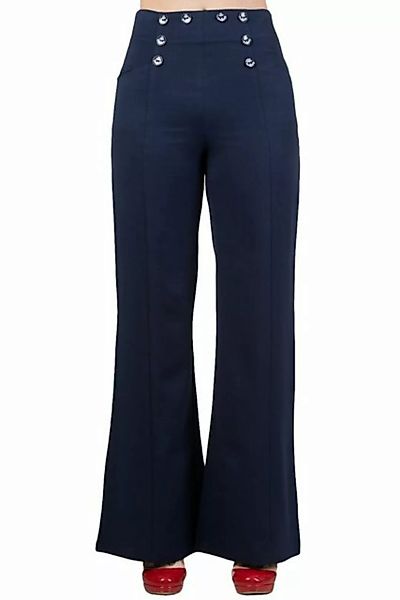 Banned Schlaghose Retro Stay Awhile Navy Blau Vintage Trousers 40er Jahre S günstig online kaufen