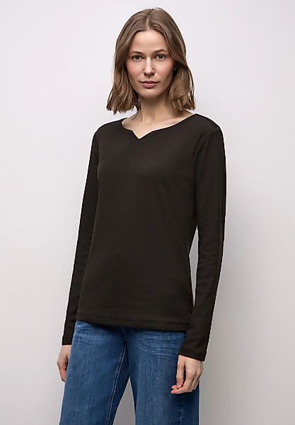 STREET ONE Langarmshirt aus Baumwolle mit Stretchante günstig online kaufen