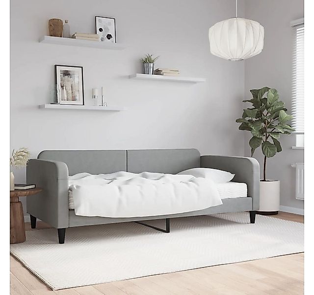 vidaXL Bett, Tagesbett mit Matratze Hellgrau 90x190 cm Stoff günstig online kaufen