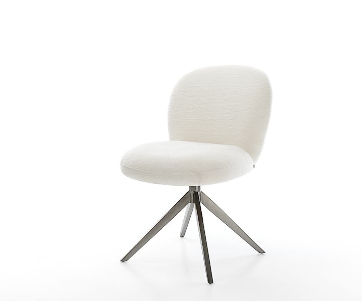 Drehstuhl Nube-Flex Bouclé Soft Beige Kreuzgestell breit Graphit 360° drehb günstig online kaufen