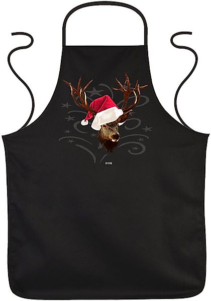 Art & Detail Shirt Kochschürze Weihnachten Design Hirsch mit Weihnachtsmütz günstig online kaufen