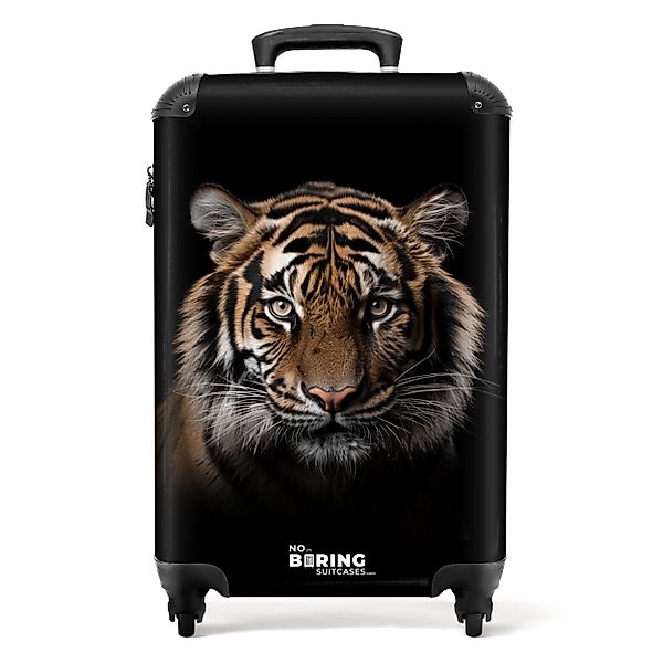 NoBoringSuitcases.com© Hartschalen-Trolley Tigerporträt mit schwarzem Hinte günstig online kaufen