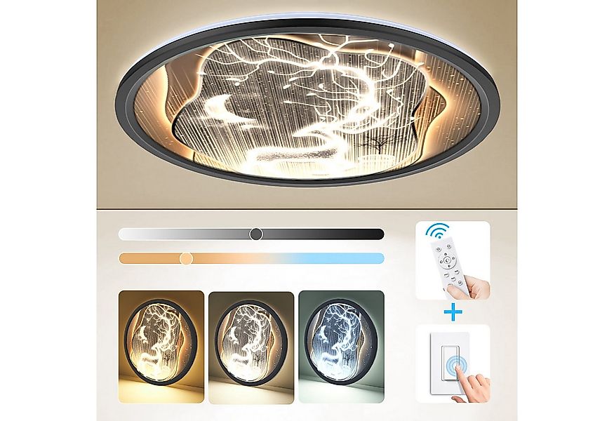 BRAIDOL Deckenleuchten Led Deckenlampe Ultra Dünn Rund Lampen Ø29cm, Dimmba günstig online kaufen