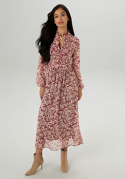 Aniston SELECTED Maxikleid, mit aufwendiger und dekorativer Biesenverarbeit günstig online kaufen