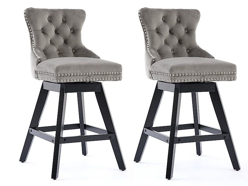 SeedWave Barhocker 2er Set Barstühle Samt Drehstuhl, Gepolsterter Sitz & Ma günstig online kaufen