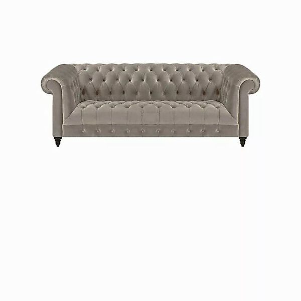 JVmoebel Chesterfield-Sofa Grau Luxus Polstermöbel Sofa Dreisitze Couch 2x günstig online kaufen