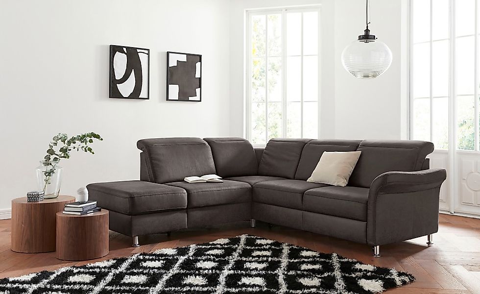 sit&more Ecksofa "Darwin L-Form" inklusive Federkern, wahlweise mit Kopftei günstig online kaufen