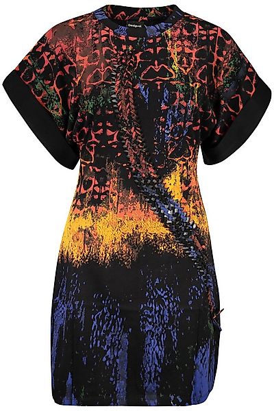 Desigual Partykleid Schwarzes kurzes Damenkleid mit Muster & kontrastierend günstig online kaufen