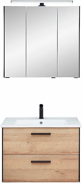 Saphir Badmöbel-Set »Quickset 395 2-teilig, Keramik-Waschtisch mit LED-Spie günstig online kaufen