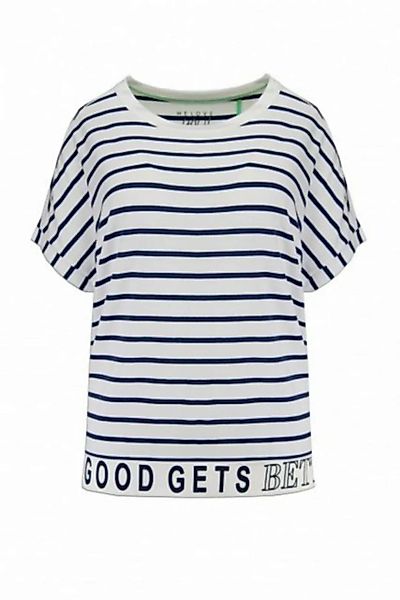 XOX T-Shirt XOX T-Shirt U-Boot Ausschnitt überschnitten, weiß-blau - Fair T günstig online kaufen