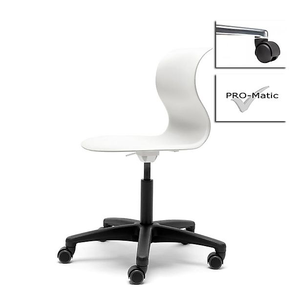 Kinderstuhl Pro 5 schneeweiß Polyamid Hart mit schwarzer Abdeckung (für wei günstig online kaufen