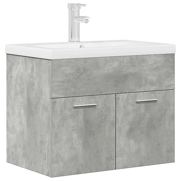 vidaXL Waschbeckenunterschrank mit Einbaubecken Wasserhahn Betongrau 332488 günstig online kaufen