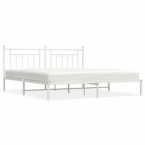 vidaXL Bettgestell mit Kopfteil Metall Weiß 193x203 cm Modell 61847294 günstig online kaufen