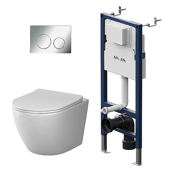 AM.PM WC Set Wand WC Vorwandelement Drückerplatte Toilette mit Spülkasten K günstig online kaufen