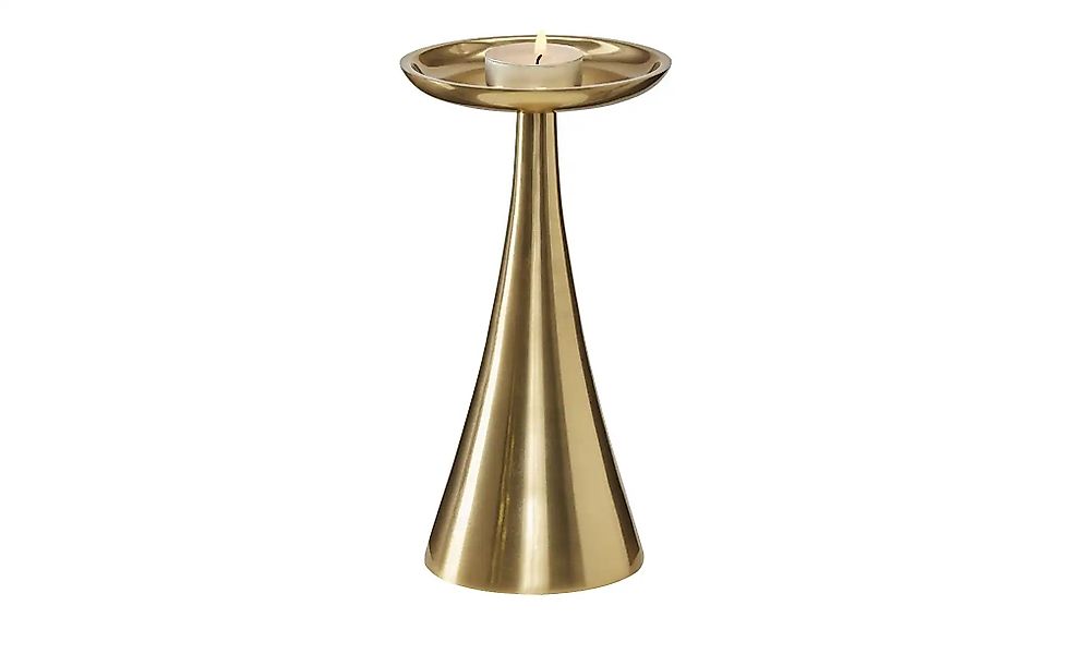 HOME STORY Kerzenständer   ¦ gold ¦ Aluminium ¦ Maße (cm): H: 20  Ø: 10 Acc günstig online kaufen