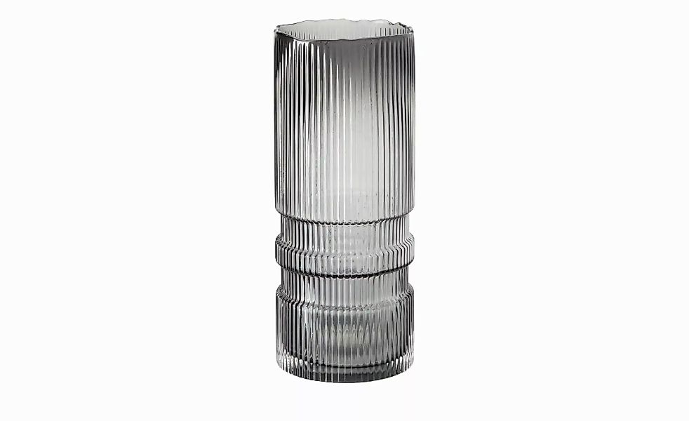 HOME STORY Vase   ¦ grau ¦ Glas ¦ Maße (cm): H: 30  Ø: 12 Accessoires > Vas günstig online kaufen
