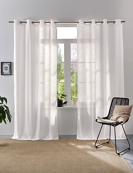 Home affaire Collection Vorhang "Linsdorf" Ösen 1 Stk. tlg. Leinenstruktur, günstig online kaufen