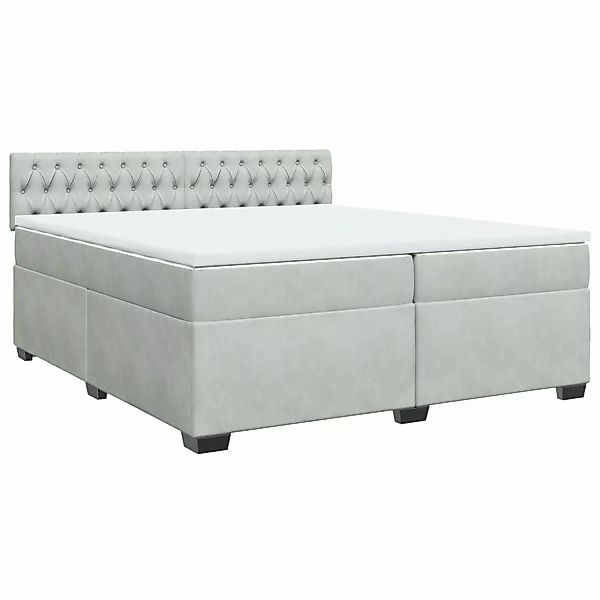 vidaXL Boxspringbett mit Matratze Hellgrau 200x200 cm Samt2099298 günstig online kaufen