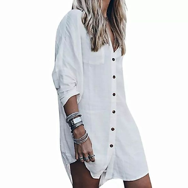 AFAZ New Trading UG Blusentop Damen V-Ausschnitt Sommerkleider Lang Strand günstig online kaufen