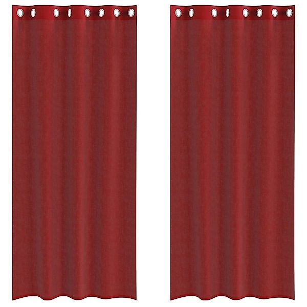 vidaXL Voile Vorhänge mit Ösen 2 Stk Weinrot 4102157 günstig online kaufen