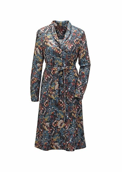 GOLDNER Midikleid "Kurzgröße Hemdblusenkleid mit Bindegürtel" Floraler Blic günstig online kaufen