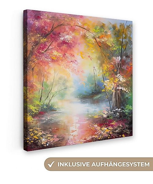 OneMillionCanvasses® Leinwandbild Landschaft - Ölfarbenoptik - Farbenfroh - günstig online kaufen
